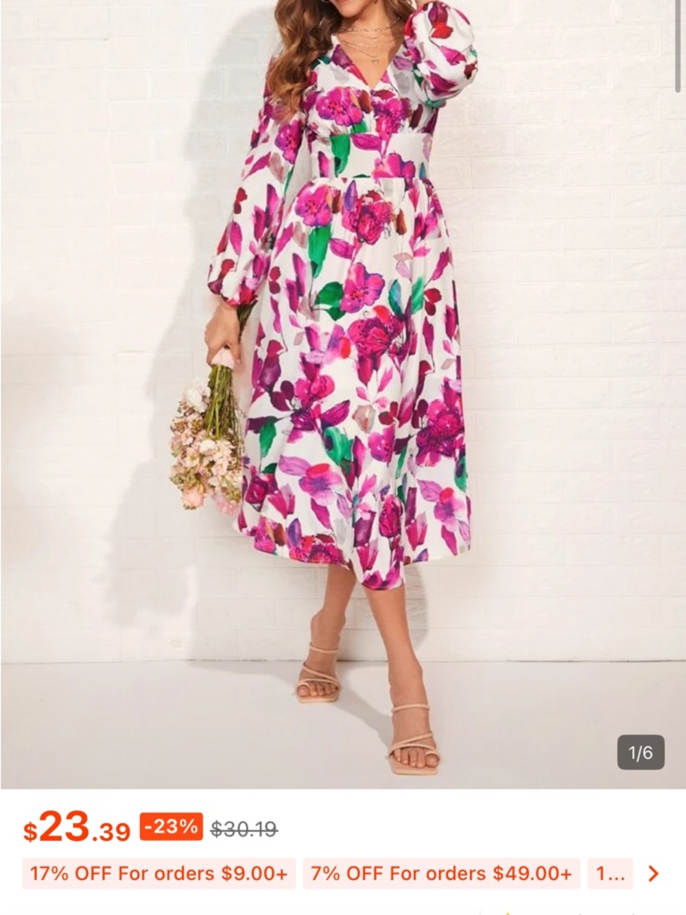 Floral Pink Midi Skirt - Women's A-Line Skirt